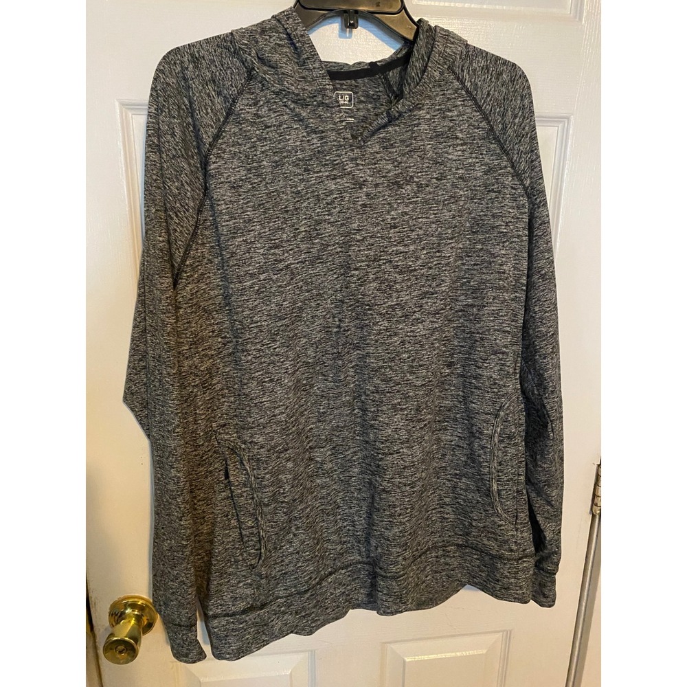 Russell Athletic Mens Dri-Power 360 Hoodie Gray Space Dye Pullover Large